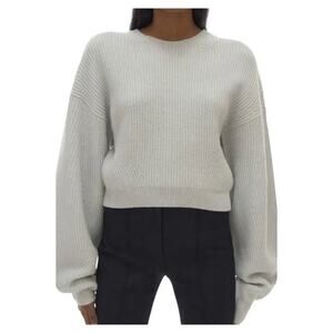 Helmut Lang Balloon Sleeve Wool Crewneck Sweater L Grey